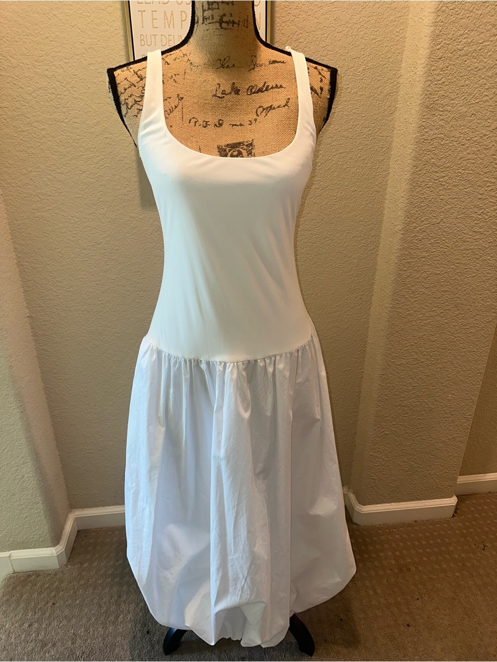 Zara White Midi Bubble Dress